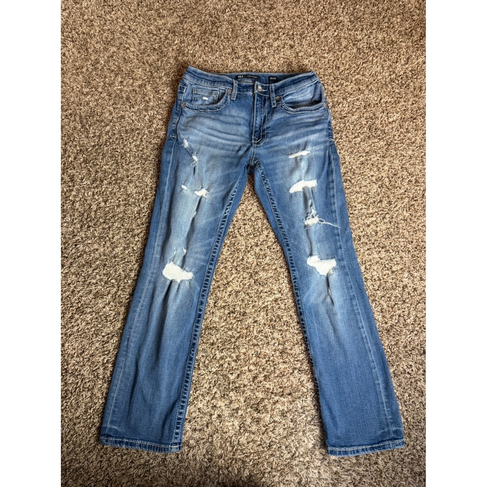 BKE Jake Straight Distressed Medium Wash Mens Jeans 30x30(29) ABP16250